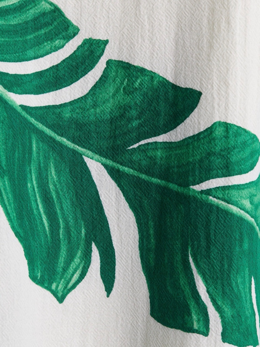 H&M White Mini Dress with Green Leaf Print - Picture 5 of 5